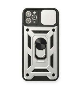 Apple İphone 11 Pro Kılıf Pars Lens Yüzüklü Silikon - Gümüş