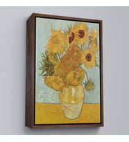 Çerçeveli Vincent Van Gogh Ayçiçekleri İsimli Eseri Kanvas Tablo (Beyaz)