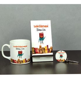 Tarih Öğretmeni Üçlü Set (Kupa + Telefon Standı + Anahtarlık)