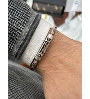 Cheetah Quality Zirkon Taş İşlemeli Hakiki Deri Ayarlanabilir Erkek Bileklik