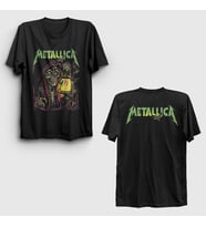 Presmono Unisex Siyah Gas Lamp Metallica Sırt Baskılı T-Shirt 516618tt