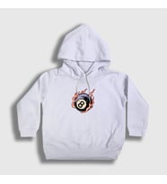 Presmono Unisex Çocuk Beyaz 8 Ball Billiards Bilardo Kapüşonlu Sweatshirt 426589tt (Beyaz)