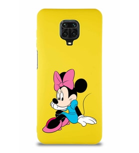 Xiaomi Redmi Note 9S Soft Premier Kapak Minnie Mouse-E Tasarımlı Silikon Kılıf - Sarı (Şeffaf)
