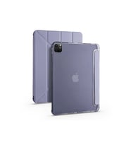 iPad Pro 12.9 2021 5.Nesil Kalemlikli Standlı Katlanabilir Kılıf (Mor)