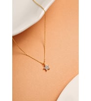 925 Ayar Gümüş Minimal Lotus Çiçek Kolye Elkab92265A