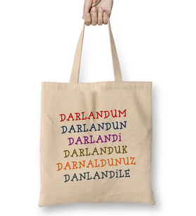 Karadeniz Sözleri Darlandum Darlanduk Bez Çanta Uzun Saplı