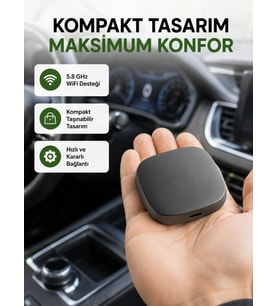 Android Auto Kablosuz Dönüştürücü Hızlı Eşleşme ve Sesli Asistan Destekli Yeni Nesil