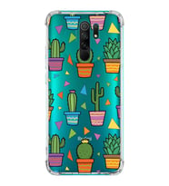 PrintiFy Xiaomi Redmi 9 Uyumlu Water Color 4 Baskılı Şeffaf Köşe Korumalı Antişok Kılıf