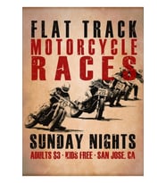 Flat Track Motosiklet Yarışları Tablo Ahşap Poster Dekoratif