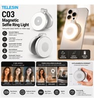 Telesin C03 Magnetic Selfie Ring Light Manyetik Katlanabilir Selfie ve Video Işığı