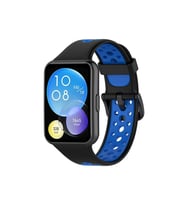 Watch 2 Spor Delikli Kordon - Siyah-Mavi