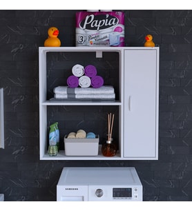 Modilayn URLA Çok Amaçlı Asma Dolap Makine Üstü Dolabı 90 x 85.5 x 32.5 cm Banyo Dolabı