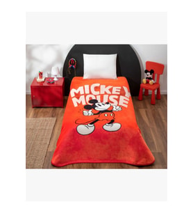 taç Lisanslı Battaniye Mickey Mouse Classic Red Tek Kişilik