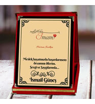 İmam Baskılı Plaket (2. Tasarım)  Kişiye Özel (Kırmızı)