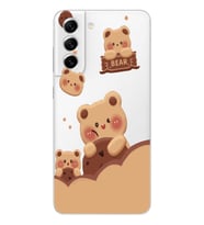 Samsung Galaxy S21 FE Uyumlu Bear Tasarımlı Şeffaf Telefon Kılıfı