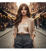 Daalı Perçemli Fiber Sen Orta Boy Peruk / Kumral
