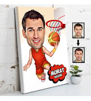 Basketbolcu Karikatürlü Kanvas Tablo