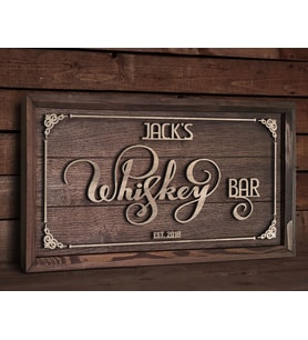 BK Gift Özel Yapım İsimli Kabartma Figür Temalı Meşe Ağacı Ahşap Bar Tablosu, Ev Dekorasyonu, Duvar Dekoru, Bar Tablo-8