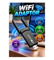 Realtek Chipsetli Dual Band 5G Destekli Yüksek Hızlı USB WiFi Ağ Adaptörü