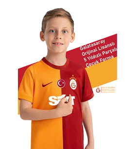 Galatasaray Orijinal Lisanslı 23-24 5 Yıldızlı Parçalı Sarı Kırmızı Çocuk Forma