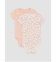 LCW baby Ekru Kız Bebek Kısa Kollu Çıtçıtllı Body 2'li