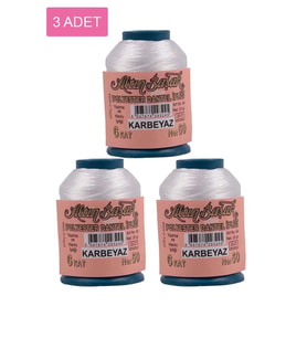 3 Adet Altınbaşak Oya ve Dantel İpi 20 gr - Royaleks - No: K.BEYAZ