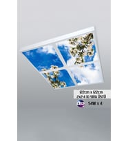 124cm X 124cm-dörtlü- Led-sıva Üstü-216watt-kuaför Tavan-led Aydınlatma-avize Modelleri