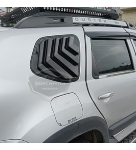 Dacia Duster 2010-2017 Uyumlu Kelebek Cam Izgarası Kelebek Cam Vizörü Havalandırma Parlak Siyah