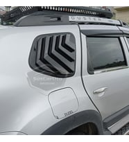 Dacia Duster 2010-2017 Uyumlu Kelebek Cam Izgarası Kelebek Cam Vizörü Havalandırma Parlak Siyah
