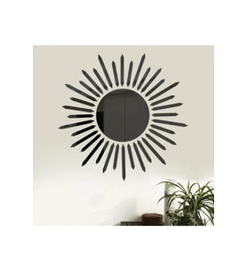 AS TASARIM LAZER GÜNEŞ002 MODEL DUVAR DEKORASYON SÜS SİYAH RENK 50 x 50 CM