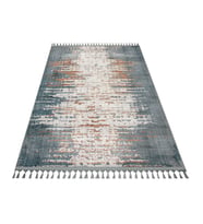 Gri Halı Soyut Motifli Modern Salon Halısı Antrasit Gri Bambu Polyester Makine Dokuma