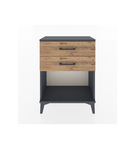 Arges Komodin 2 Çekmeceli 60x30x80 Antrasit-Çam