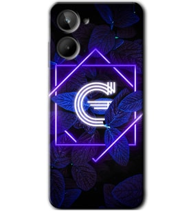 Realme 10 4G Kılıf HD Desen Baskılı Kılıf - Dark Neon Yaprak G Harfi