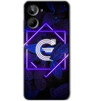 Realme 10 4G Kılıf HD Desen Baskılı Kılıf - Dark Neon Yaprak G Harfi