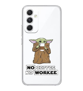 Samsung Galaxy A24 Uyumlu Yoda Coffee Tasarımlı Şeffaf Telefon Kılıfı