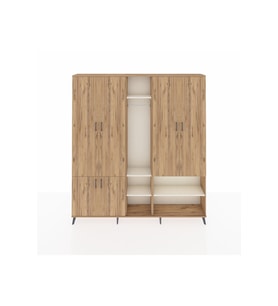 Arges Dolap 15 Raflı 5 Kapaklı Tek Askılı 220x30x243 Çam-Çam/Aytaşı