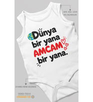 Dünya bir yana, amcam bir yana Sıfır Kollu Bebek Zıbını %100 Pamuk