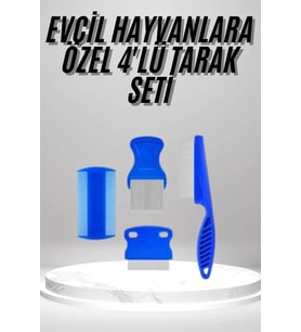 4'lü Bit Evcil Hayvan Tarak Seti Kedi Köpek Bit Tarak Seti Pire Tarağı