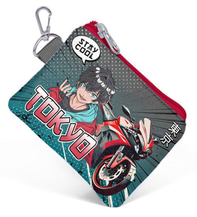 Coral High Gri Nefti Anime Motorsiklet Bozuk Para Cüzdanı - Erkek Çocuk