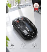Torima Şeffaf Çift Modlu Fare Bluetooth 5.2 + 2.4G Kablosuz Mouse TM23 Siyah
