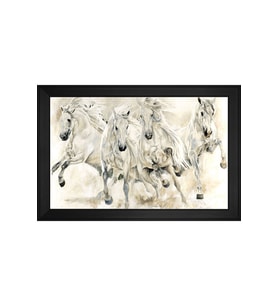 Hayvanlar Temalı Kanvas Tablo 80 x 110 cm Siyah Çerçeve