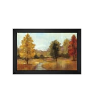 Soyut Manzara Motifli Kanvas Tablo 80 x 110 cm Siyah Çerçeve