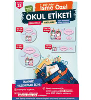 Okul Etiketi Unicorn Kalem Defter Etiketi Özel İsim Yazılabilen Etiket Seti - İsim Etiketi-T566-OE38