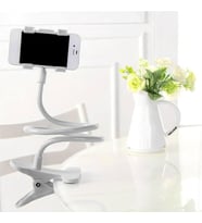 Telefon Tutucu 360 Derece Haraket Edebilen Kelepçeli Montaj, Esnek Kollu Telefon Tutucu, Yatak Odası Masaüstü Ofis Kütüphane Mutfak Kolay Kurulum Esnek ve Güçlü Çok Amaçlı Evrensel Telefon Tutucu