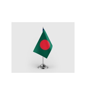Bangladeş Devleti Tekli Saten Masa Bayrağı Seti