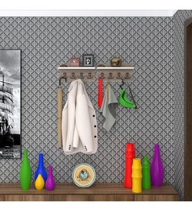 Kenzlife elbise askılığı karayemiş2 crd 26*076*12 vestiyer portmanto askı askılık 8 adet askı (Karışık)