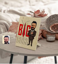 BK Gift Kişiye Özel Erkek Big Boss Karikatürlü Dekoratif Ahşap Çerçeve Model 4