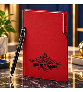 BK Gift Kişiye Özel 374 Termo Deri Tarihli Ajanda & Siyah Touch Pen Tükenmez Kalem-14