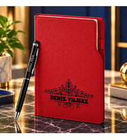 BK Gift Kişiye Özel 374 Termo Deri Tarihli Ajanda & Siyah Touch Pen Tükenmez Kalem-14