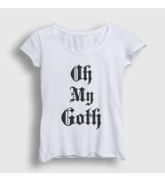 Presmono Kadın Beyaz Oh My Goth T-Shirt 523659tt (Beyaz)